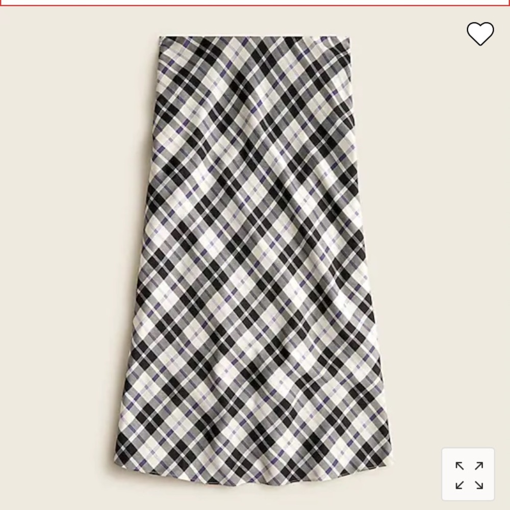 J Crew Pull-on Slip Skirt Plaid